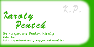 karoly pentek business card