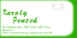 karoly pentek business card